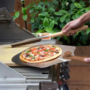 Pelle à Pizza Pliante en Aluminium avec Manche en Bois - 30 x 65.4